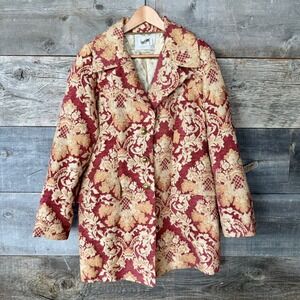 Johnny Was Pete & Greta Brocade Tapestry Jacket XS/S Red Gold Boho Victorian